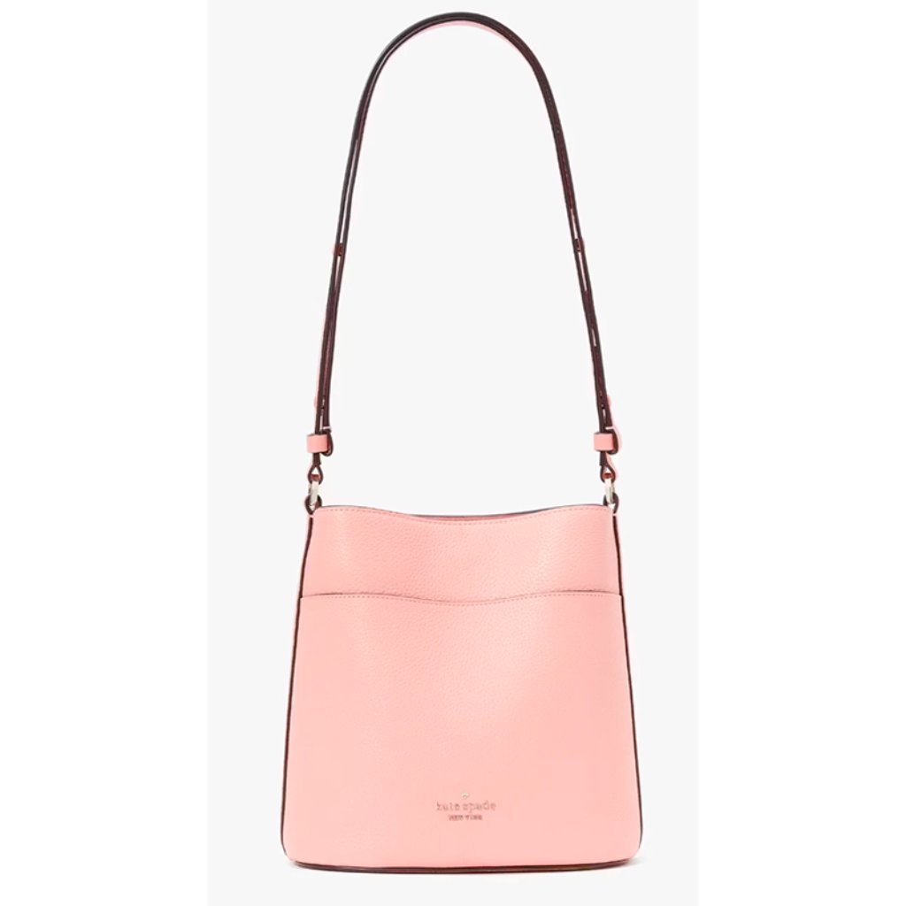 S Kate Spade Leila Small Bucket Bag Peachy Rose Leather Ke489 Nwt $359 Retail